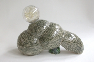 Transformer, ceramic, glass, copper wire, glaze, 29 X 39 X 18 cm, 2004