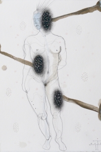'Contrapposto' study, mixed media on paper, 33 X 25 cm, 2015