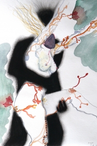 'Persephone' study, mixed media on paper, 66 X 50 cm, 2012