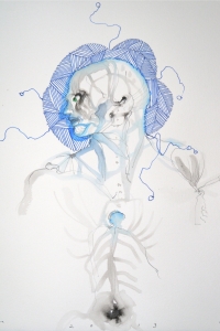 Vesalius study, mixed media on paper, 33 X 25 cm, 2013