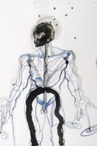Vesalius study, mixed media on paper, 33 X 25 cm , 2014