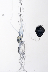 Vesalius series, mixed media on paper, 33 X 25 cm, 2012