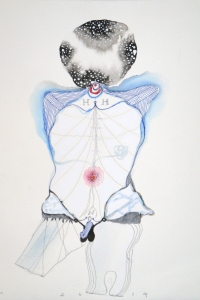 Vesalius study, mixed media on paper, 33 X 25 cm, 2014 (1)