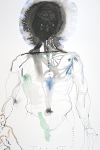 Vesalius study, mixed media on paper, 33 X 25 cm, 2014