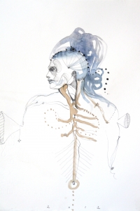Vesalius series, mixed media on paper, 33 X 25 cm, 2012