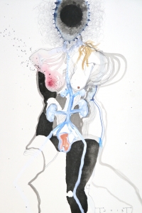 Vesalius study, mixed media on paper, 33 X 25 cm, 2013