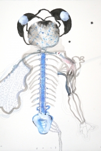 Vesalius study, mixed media on paper, 33 X 25 cm, 2013