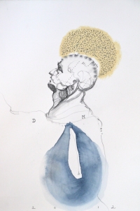 Vesalius study, mixed on paper, 33 X 25 cm, 2012