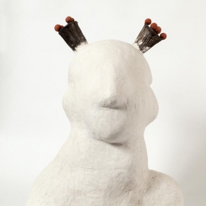 Minerva, plaster, crystacast, wood, 71 X 53 X 60 cm, 2011