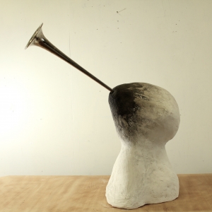 Thanatos, plaster, copper, pigment, 73 X 36 X 68 cm, 2011
