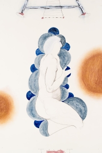 Cocoon, mixed media on paper, 100 X 70 cm, 2017