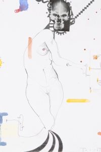 Death and the Maiden, mixed media on paper, 42 X 29.5 cm, 2016
