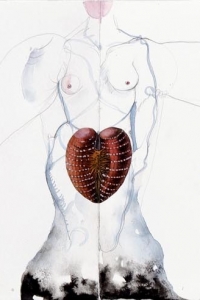 Echo, mixed media on paper, 33 X 100 cm, 2015