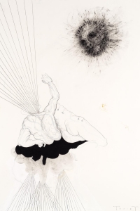 Epiphany, mixed media on paper, 100 X 70 cm, 2018