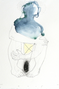 `Fortress` study, mixed media on paper, 33 X 25 cm, 2014 (private collection)