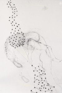 Song of Stars (hommage to Pina Bausch), mixed media on paper, 100 X 70 cm, 2016