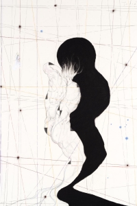 The Cave II, mixed media on paper, 100 X 70 cm, 2018