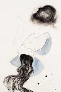 The Space Between, mixed media on paper, 100 X 70 cm, 2018