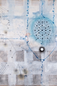 Equation, mixed media on paper on canvas, 140 X 120 cm, 2008