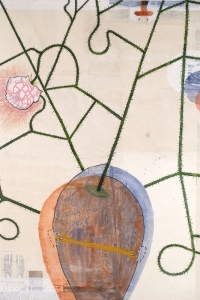 'O, Rose' (after William Blake), mixed media on paper on canvas, 140 X 120 cm, 2008