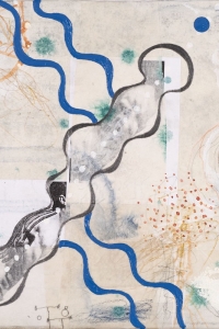 'Anatomy Lesson', mixed media on paper on canvas, 30 X 30 cm,2008