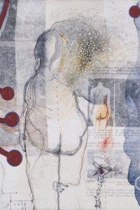 'Anatomy Lesson' series, mixed media on paper on canvas, 30 X 30 cm, 2009
